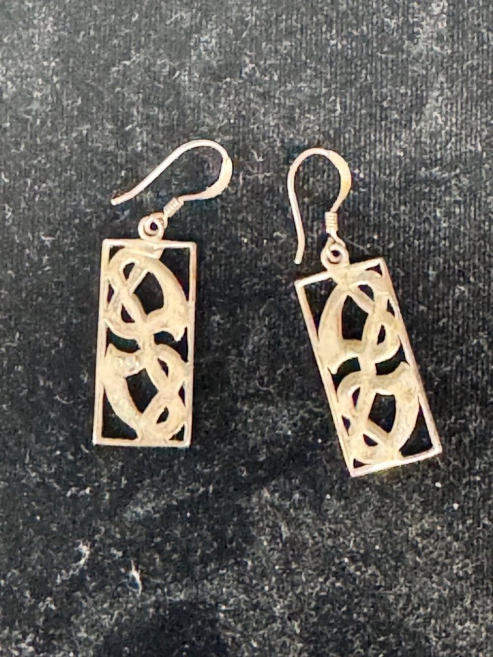 Sterling Silver Dangle Earrings Women 925 1.5” Multicolor Inlay Artisan - Picture 4 of 7